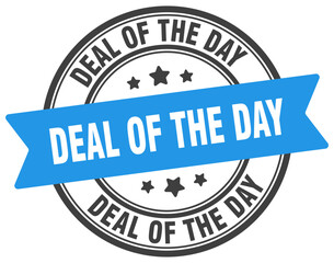 Obraz premium deal of the day stamp. deal of the day label on transparent background. round sign