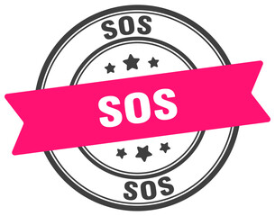 sos stamp. sos label on transparent background. round sign