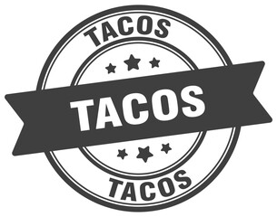 Obraz premium tacos stamp. tacos label on transparent background. round sign
