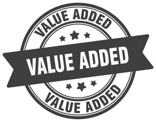 value added stamp. value added label on transparent background. round sign