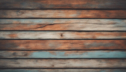 Fototapeta premium Weathered Elegance: Vintage Wood Boards with Cracked Paint Texture