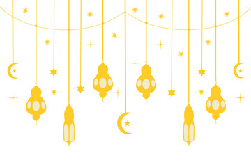 islamic lantern ramadan eid decorations vector illustration - obrazy, fototapety, plakaty