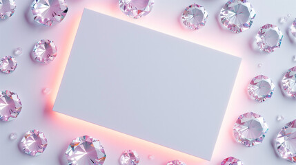 Fototapeta na wymiar A sparkling frame surrounded by jewels