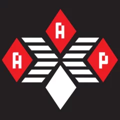 Foto op Plexiglas  AAP letter logo vector design  red an white, black color background AAP letter logo - icon design  © MDSHAHID