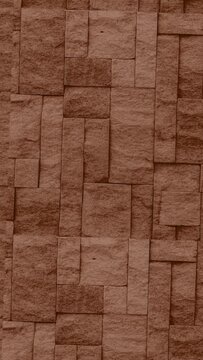Brick stone wall texture brown background animation. Grunge backdrop overlay
