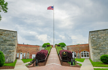 Naklejka premium Fort Monroe National Monument, in Hampton, Virginia, at Old Point Comfort