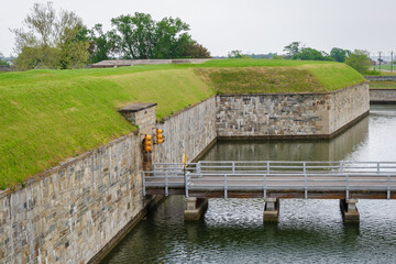 Fort Monroe National Monument, in Hampton, Virginia, at Old Point Comfort