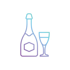 Gradient Outline Champagne vector icon