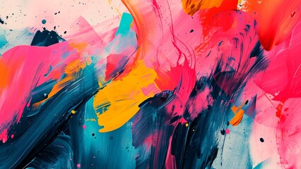 Abstract colorful paint splash canvas wallpaper