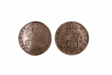 coin, silver, metal, means of payment, finance, round, spain, vi