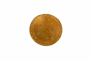 coin, gold, metal, means of payment, finance, round, spain, vint