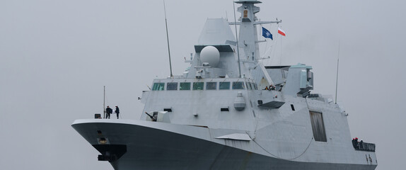 WARSHIP - A modern French Navy frigate sails on the sea  © Wojciech Wrzesień