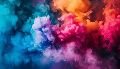 Colorful smoke on the black background wallpaper