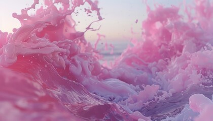 Pink ocean waves wallpaper
