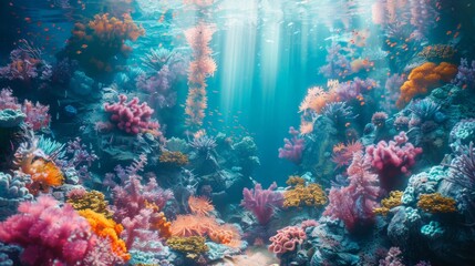 Fototapeta na wymiar Underwater coral reef background.