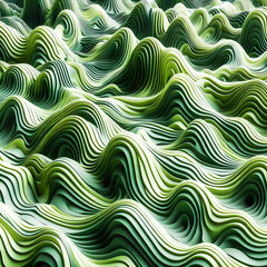 Wave layer green 3D graphics.