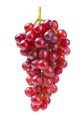 Red grape cluster isolated on white background.