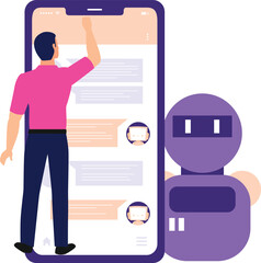 Boy pointing at digital science.