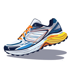 A sporty pair of running shoes illustration designe