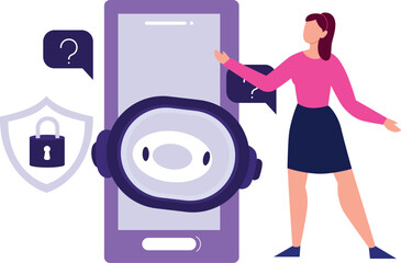 The girl is pointing at the robot on the mobile.