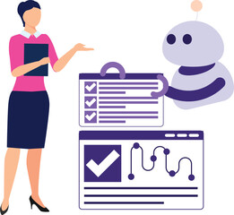 The girl is talking about AI technology.