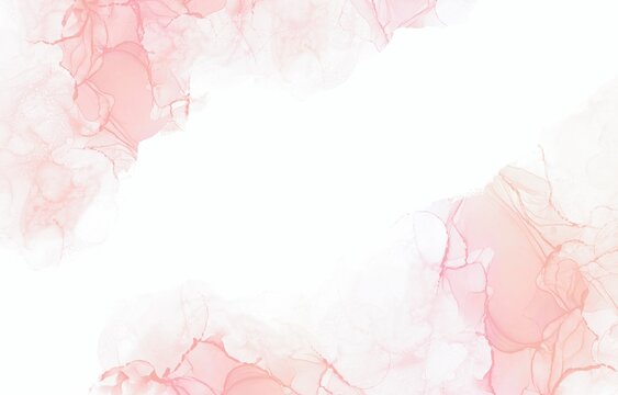 桜や春イメージのピンク色アルコールインクアートアブストラクトフレーム背景画像