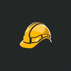 Flat vector logo of a construction helmet 