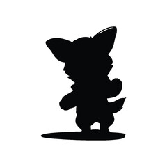 Cute Happy Dog Silhouette Illustration