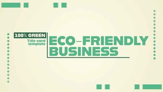 Elegant Corporate Sustainable Business Intro Title
