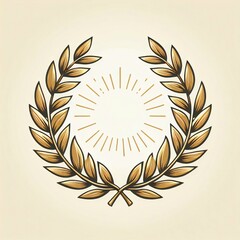 手描き風月桂樹のイラスト