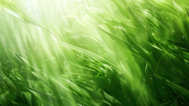 Abstract nature eco green leaves blur background. AI generated image