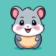 Fototapeta premium blue cute hamster vector mascot