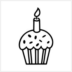 Doodle birthday or Easter cake icon Sketch clipart Vector stock illustration EPS 10