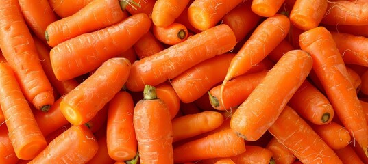 Vivid texture of fresh large organic carrots as a vibrant background for natural food concepts