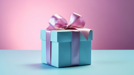 Obraz premium Gift box. Pastel colors front view