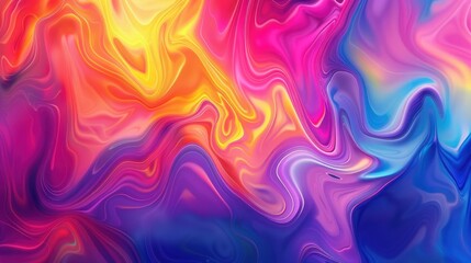 Abstract wavy psychedelic color texture background. AI generated image - obrazy, fototapety, plakaty