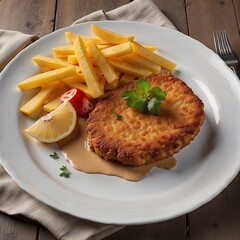 Schnitzel und Pommes. Generative AI Technologie