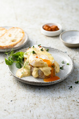 Traditional homemade Eggs benedict
