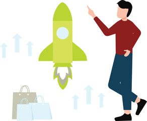 A guy is starting an online shopping business.