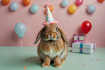 bunny wearing birthday suit