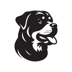 Rottweiler dog. Black isolated vector illustration, logo, icon, emblem