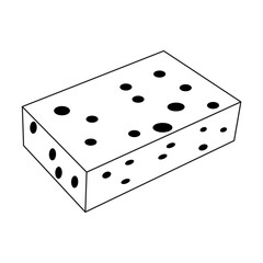 sponge line vector illustration