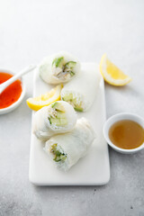 Healthy fresh rolls with vegetables