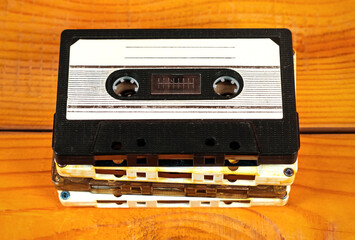 Old Audio Tape Cassettes closeup - 761298354