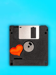 Floppy Disk with a Red Heart - 761298513