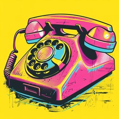 Pop-art style phone logo 