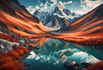 A mesmerizing landscape captured through the lens of a high-resolution camera, perfect for adorning screens with its vivid details and breathtaking scenery.