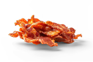 high-resolution e-commerce product, crisp image of a fried bacon on transparency background PNG