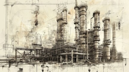 Industrial refinery. Generative AI
