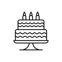 Thin Line Wedding Cake vector icon
